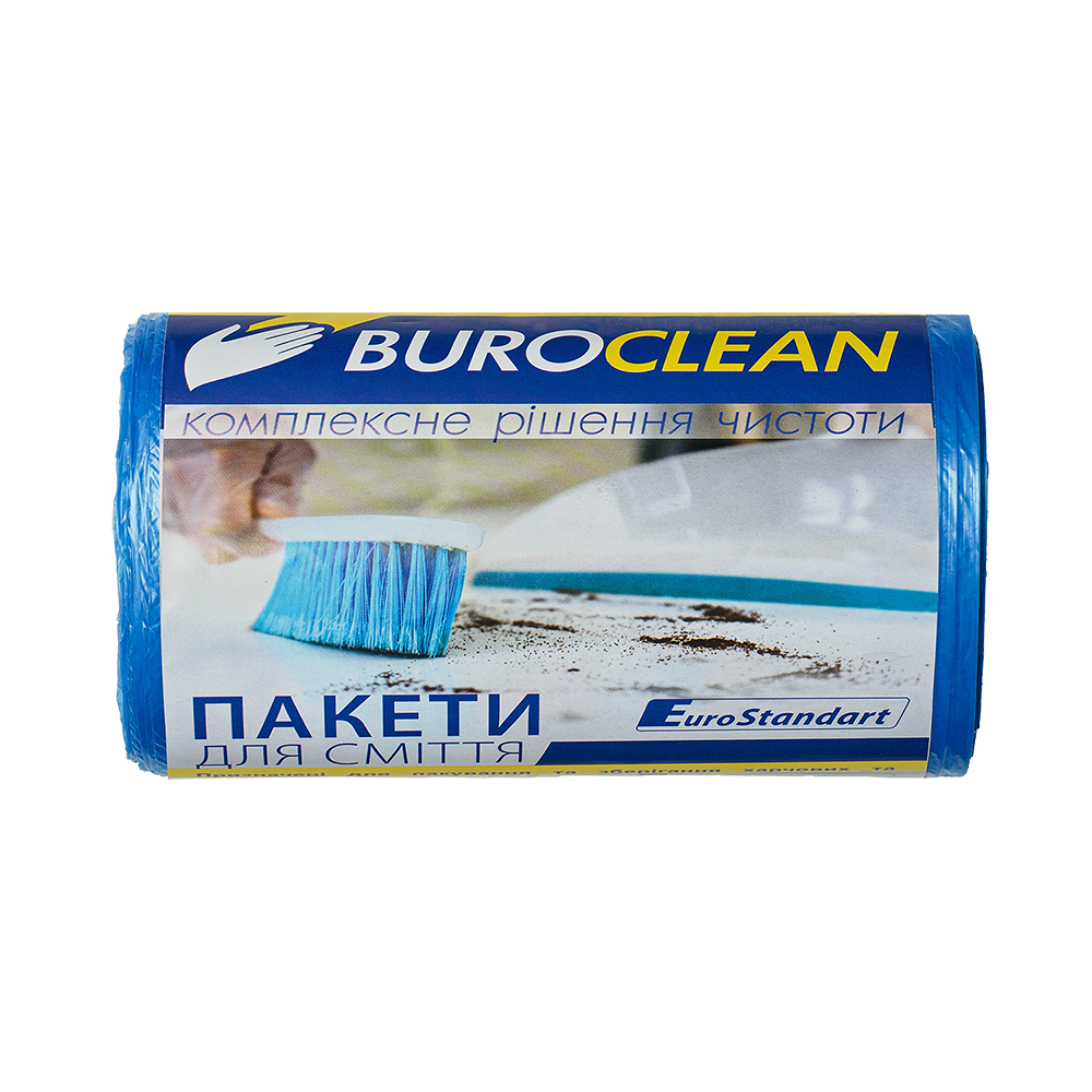 Пакети для сміття 35л50шт, 500*600мм, блакитні, 10мкм ПНТ (HDPE), BUROCLEAN EuroStandart 10200018